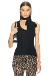 Blumarine Rib Knit Tank Top In Black