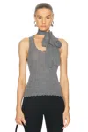 Blumarine Rib Knit Tank Top In Grey