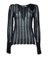 Blumarine Rib Knitted Pullover In Black