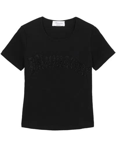 Blumarine Rib T-shirt Clothing In Black