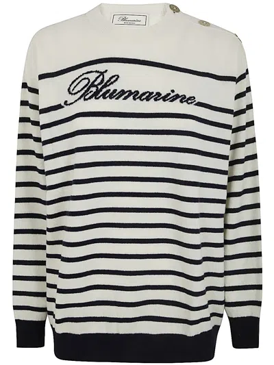 Blumarine Ribbed Crewneck In White