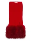 Blumarine Ribbed-kit Midi Skirt In Red