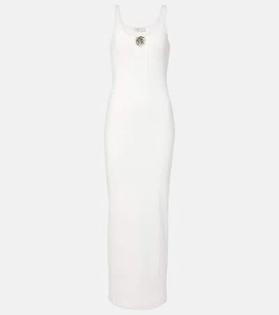 Blumarine Cotton-blend Maxi Dress In White