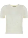 Blumarine Ribbed-knit T-shirt In White