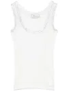 Blumarine Ribbed-knit Tank Top In White
