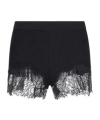 Blumarine Ribbed Lace-trimmed Short Shorts In Black