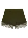 Blumarine Ribbed Lace-trimmed Shorts