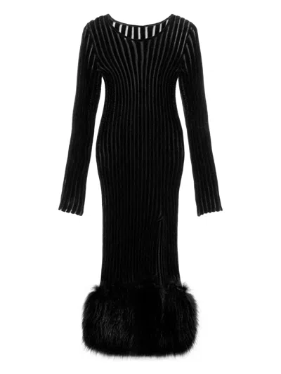 BLUMARINE RIBBED MIDI DRESS