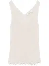 Blumarine Ribbed Tank Top In Neutrals