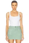 Blumarine Ribbed Tank Top In Optical White