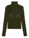 Blumarine Ribbed Turtleneck Jumper In Green