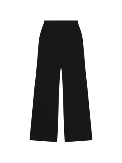 Blumarine Ribbed-waistband Wool Trousers In Blue