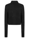 Blumarine Roll Neck Embellished Knit Sweater In Nero