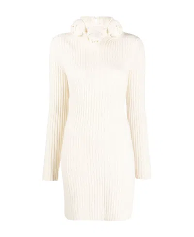 BLUMARINE BLUMARINE ROSE DETAILED KNITTED MINI DRESS