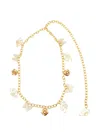 Blumarine Butterfly Initial Rose Charm Chain Belt In Gold