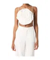 Blumarine Layered Floral Top Adjustable Straps In White