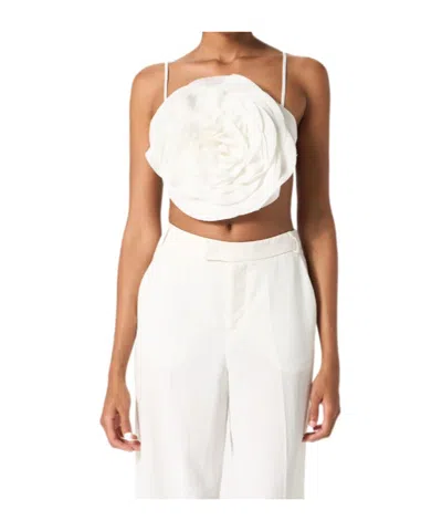 Blumarine Layered Floral Top Adjustable Straps In White