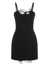 Blumarine Mini Abito In Cady Nero Donna In Black