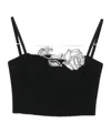 Blumarine Rose-embellished Top In Black