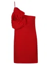 BLUMARINE ROSE EMBROIDERED ASYMMETRIC SHORT DRESS