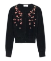 Blumarine Rose Embroidered Knitted Cardigan In Black