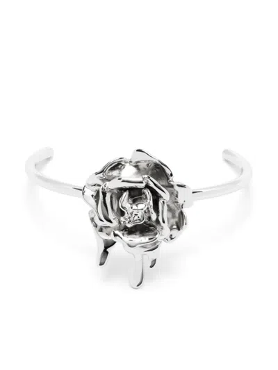 Blumarine Rose-motif Bracelet In 银色