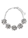 Blumarine Rose-detail Choker Necklace In Silber