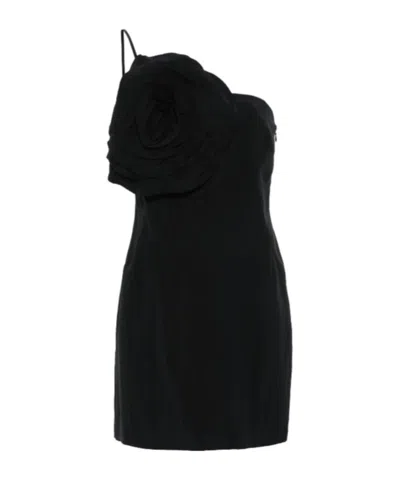 Blumarine Rose Patch One-shoulder Mini Dress