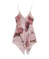 Blumarine Rose-print Mini Slip Dress In Pink