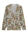 Blumarine Rose Printed Cardigan In Gray