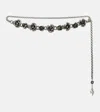 Blumarine Roses Embellished Belt In Silver