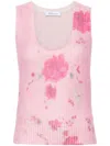 Blumarine Roses-print Tank Top In Pink/multi