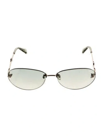 Pre-owned Blumarine Round Gradient Sunglasses In Silver