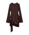 Blumarine Round-neck Long-sleeve Dress In Red