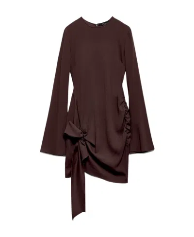Blumarine Round-neck Long-sleeve Dress In Red