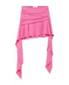 Blumarine Ruffle-trimmed Jersey Miniskirt In Pink