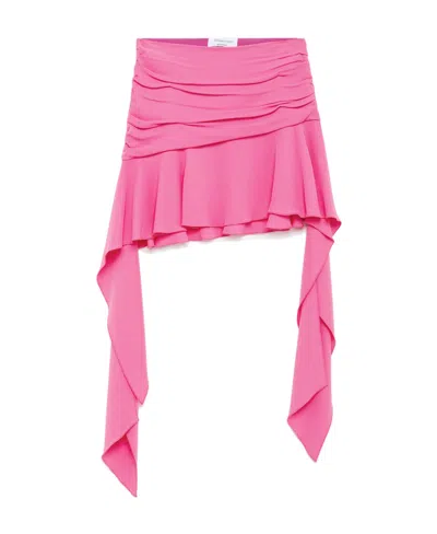 BLUMARINE RUCHED ASYMMETRIC MINISKIRT