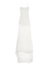 Blumarine Ruched Evening Gown In White