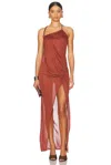 Blumarine Asymmetrical Jersey Crepe Dress In Sequoia
