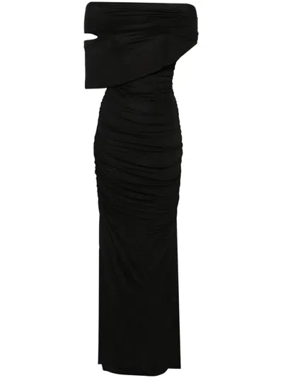 Blumarine Gerafftes Maxikleid In Schwarz