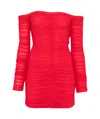 Blumarine Ruched Mini Dress In Red
