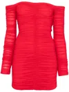 Blumarine Ruched Mini Dress In Red
