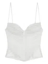 Blumarine Ruched-panel Corset Top In White
