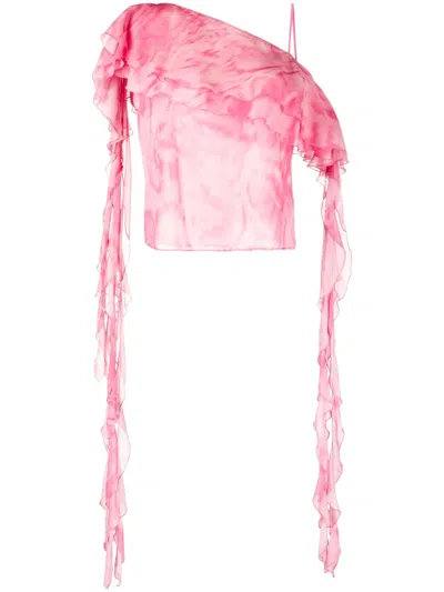 Blumarine Asymmetrische Bluse In Rosa