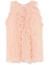 Blumarine Top In Georgette In Pink