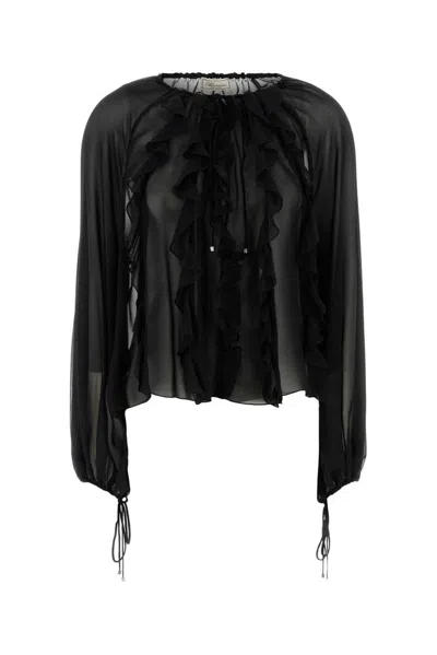 Blumarine Black Silk Georgette Blouse