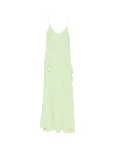 Blumarine Ruffled Dress In Green