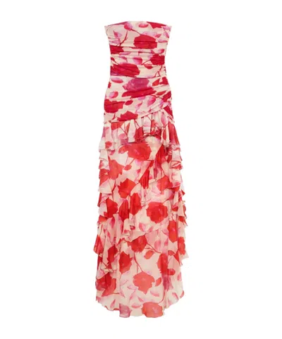 Blumarine Ruffled Dress In Red