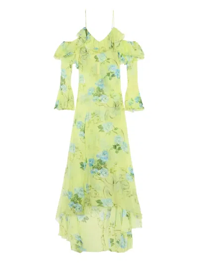 Blumarine Ruffled Floral Maxi Dress