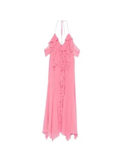 Blumarine Ruffled Halter Dress In Pink
